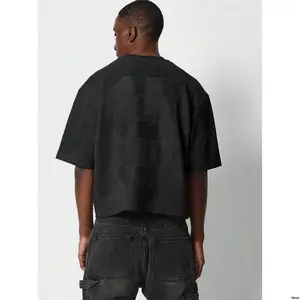 SUMWONCropFitSuedetteShortSleeveTeeWithBackNumberEmbroidery