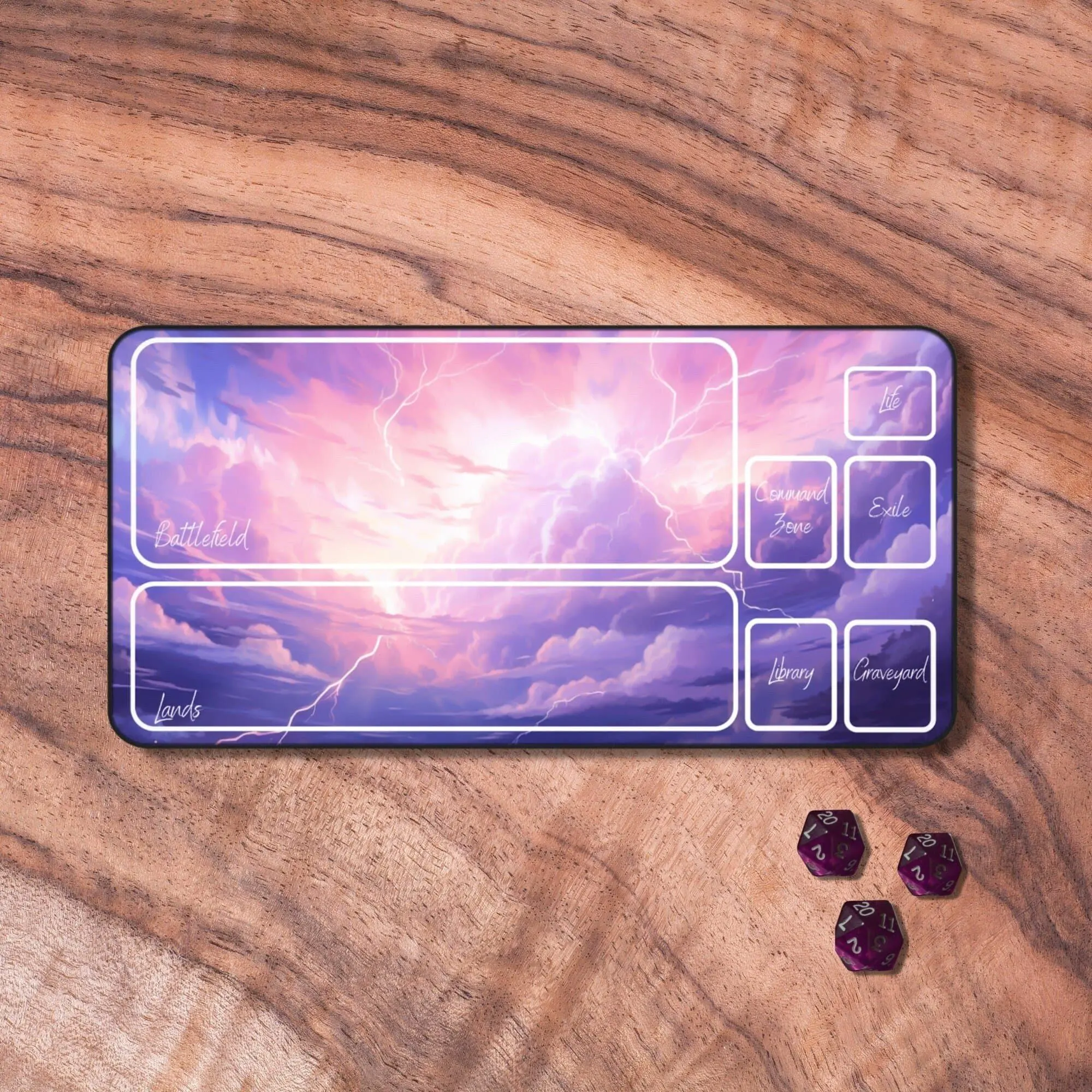 MTG Playmat Purple, MTG Play mat with Zones, Cute TCG Playmat, Card, Gifts for Gamers, Neoprene Gaming Mat, Mouse Pad Desk Mat, Desk Setup