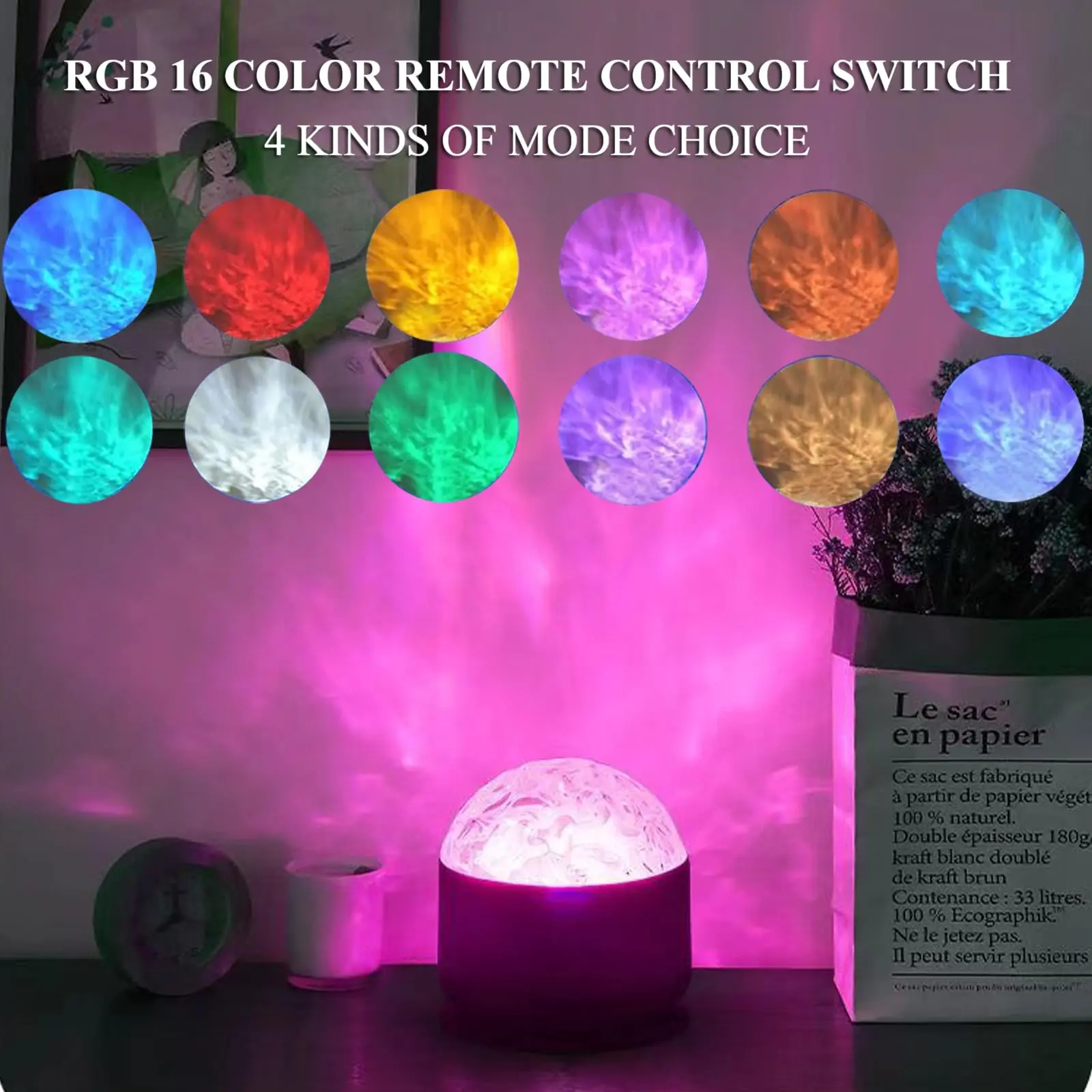 Northern Light Projector,16 Color Recharge Sunset Lamp Aurora Night Light Projector,Dimmable 2 in 1 Galaxy Lamp Ocean Wave Ceiling Projector Mood Ambient Lighting for Bedroom Party Kids Room Girl Gift, Adjustable Multi-Color Novelty Lighting