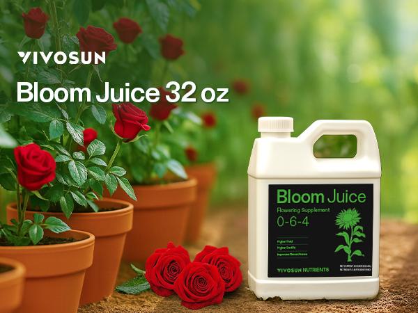 VIVOSUN Bloom Juice (0-6-4), Flowering Supplement Liquid Fertilizer for Flowering Stage, Concentrated Plant Food for All Flowering Plants, 32 Ounces/1 Quart