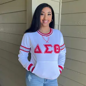 Delta Sigma Theta White Chenille Crewneck
