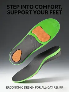 1 pair of high arch support sports insoles - plantar fasciitis insoles, heavy-duty flat foot pain relief sports running work boots all day standing insoles Shock absorption, wear resistance, breathability, odor prevention, ergonomic Lightweight Insoles