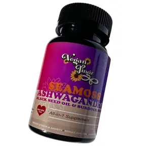 MultiMineral Sea Moss 3000mg Black Seed Oil 2000mg Ashwagandha 1000mg Turmeric 1000mg Bladderwrack 1000mg Burdock 1000mg & Vitamin c Supplement Dietary Edible Healthcare Fitness