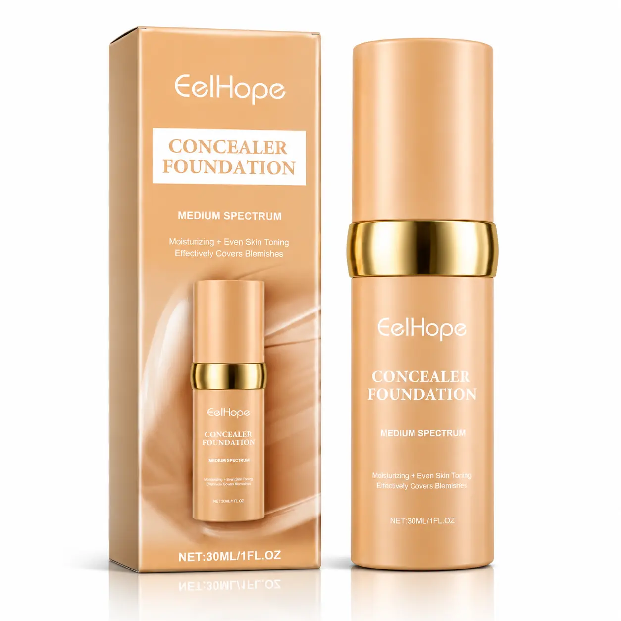 Moisturizing Liquid Foundation, Full Coverage Dewy Finish Base Makeup, Lightweight Non-Cakey Breathable Natural Glow All-Day Wear Cosmetic