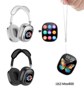 2026 Hot MAX800 Smart Touch Screen Headset Color Touch Display Multi-function Daily Headphones