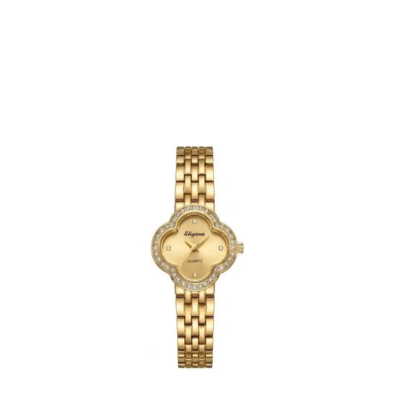 Golden Heart Clover Queen Quartz Movement - Fashion Statement - Brilliant - Refined
