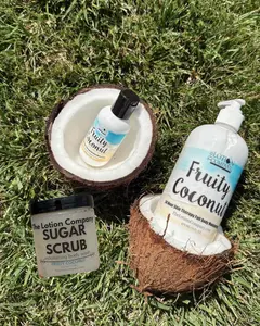 Fruity Coconut Body Lotion & Sugar Scrub – 16 oz, 2 oz Travel & 11 oz Options – The Lotion Company - Limited Edition