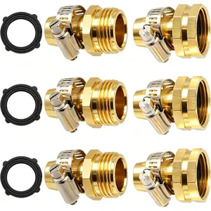 Hardware supplies Triumpeek Garden Hose Repair Connector with Clamps, Set of 3 Aluminum Water Hose End Replacement Fit for 3/4" and 5/8" Garden Hose Fittings