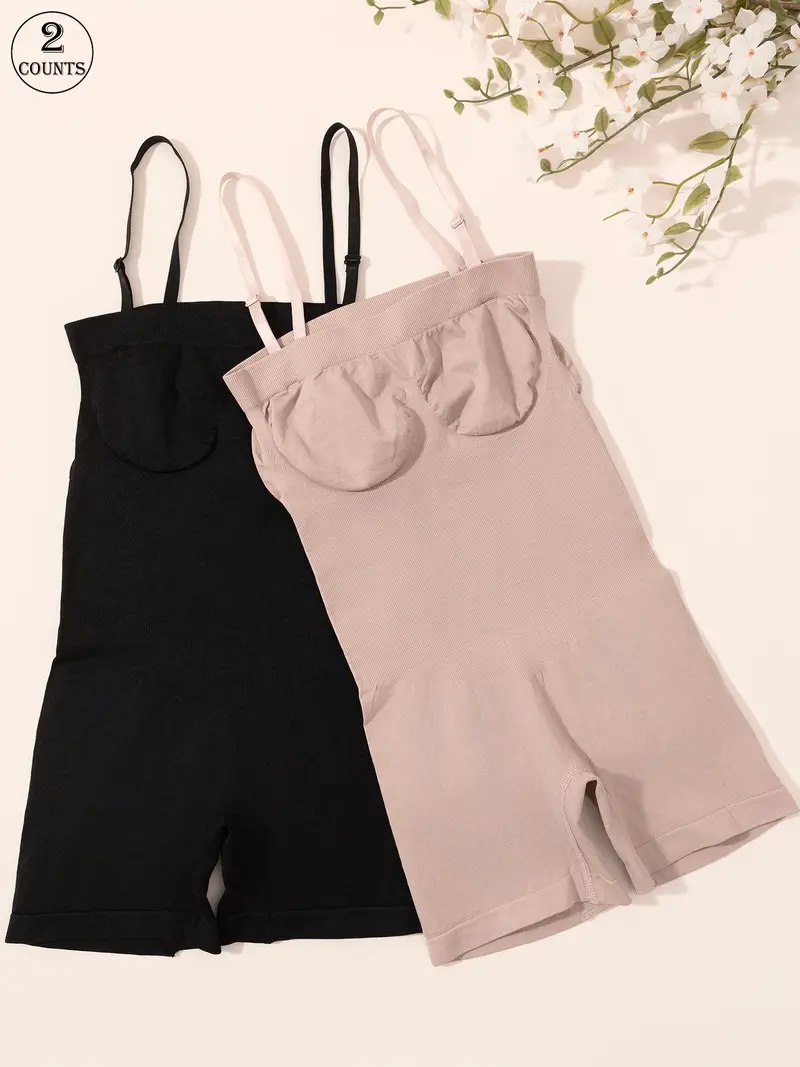 2-Pack Seamless, Smooth and Comfortable Women's One-Piece Shapewear Invisible Underwear Soft and Slim Breathable Off-the-Shoulder Design Enhances Curves Suitable for both everyday wear and special occasions