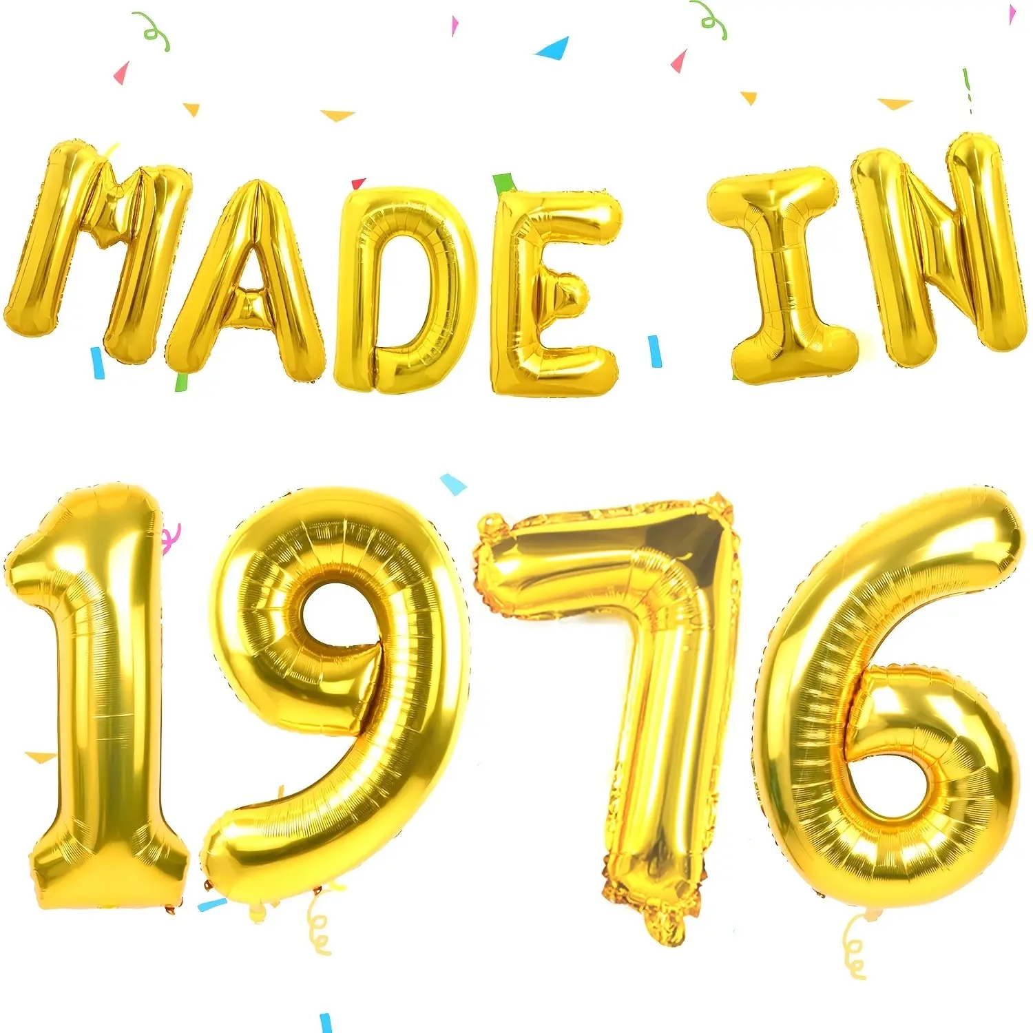 50th Birthday Gold Foil Balloon Banner, Made in 1976, Multi-Purpose Party Decoration, Balloon Decorations, Ideal for Room Use, Perfect for Birthdays, Balloon Party Supplies, Party Balloons Decorations