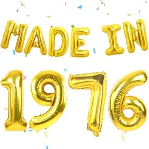 50th Birthday Gold Foil Balloon Banner, Made in 1976, Multi-Purpose Party Decoration, Balloon Decorations, Ideal for Room Use, Perfect for Birthdays, Balloon Party Supplies