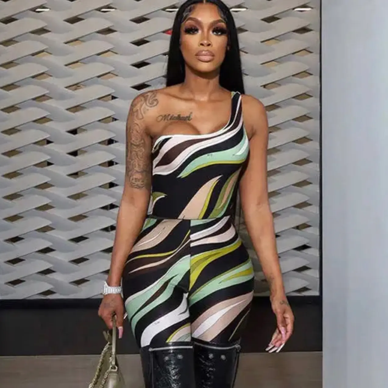 Sexy Stripes 2pc Polyester Striped Striped Machine Washable