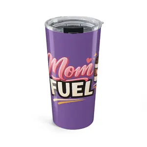 Mom Fuel Tumbler 20oz | Coffee Cup, Purple Travel Tumbler