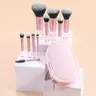 Beginner 10-Piece Synthetic Makeup Brushes Set with Storage Bag - Gentle Touch Soft Bristles Travel Kit for Adults, All Skin Types, Full-Face Tools, Blending Brush Foundation, Eyeshadow, Powder, Concealers - Valentine's Day Beauty Essential