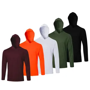 5 Pack Mens Long Sleeve Shirt Lightweight Sun Protection Fishing Shirts Athletic Hoodie Shirts Sports Breathable Outfits