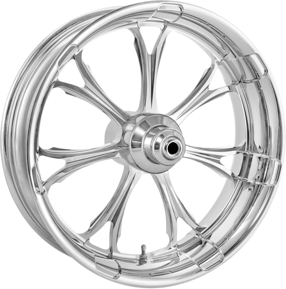 PERFORMANCE MACHINE (PM) One-Piece Aluminum Wheel - Paramount - Front - Dual Disc/with ABS - Chrome - 18x5.5 - Touring '08-'22