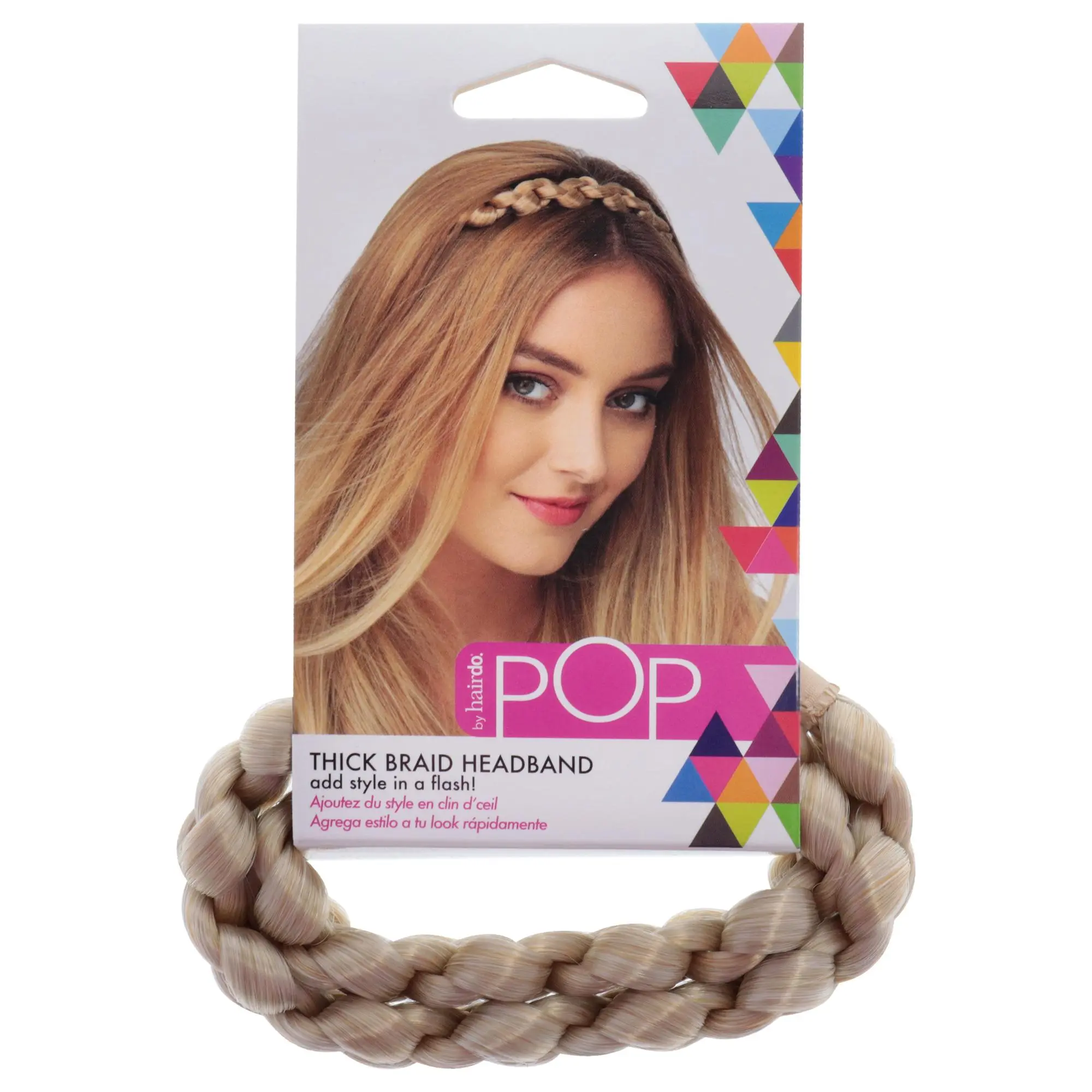 Women's Braided Thick Pop Headband - Hairdo R22 Swedish Blond Round Band, 1-Pc Female Wear Hair Accessory for Volume Boost