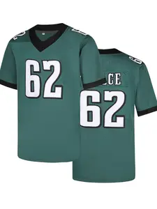 Men's Football Jersey, Breathable V Neck Short Sleeve T-Shirt, Embroidered Letters & Numbers, Unisex All Seasons Wear