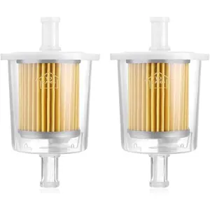 High Performance Industrial Universal Inline 3/8" Gas Fuel Line Fuel Filter 2 Pack