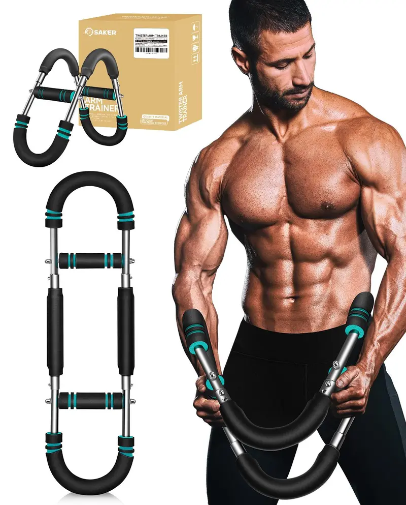 [ Valentine's Day gifts ] Saker Rotating Arm Trainer - Powerful Adjustable Resistance Portable Home Upper Arm Strength Training Fitness Equipment with Chest Exercise Machine