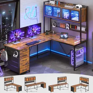 SEDETA L-Shape Gaming Table Computer Desk Monitor Home Office Modern Design Gamer Table Customizable Headphones