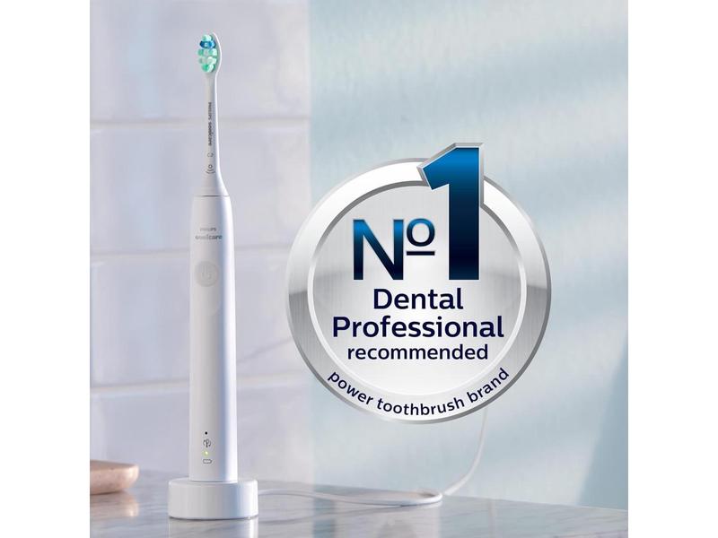 Philips Sonicare 4100 Power Toothbrush, Rechargeable Electric Toothbrush with Pressure Sensor, White (HX3681/23)