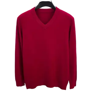 Men's Heavyweight Winter Sweater - Thick Warm V-Neck Collar Long Sleeve Knit Coat, Solid Color Dark Tones (Navy/Black/Brown) - Casual & Wear, Mature Men's Professional Attire