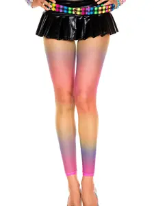 Music Legs Rainbow fishnet leggings One Size