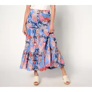 NIC + ZOE Printed Tiered Skirt
