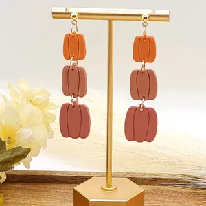 Pumpkin Earrings, Polymer Clay Earrings, Stainless Steel Earrings, Fall Earrings, Halloween Jewelry, Spooky Vibes, Gifts for her Fun Earring Female Male Female Female Male Plastic Metal Coating Metal Coating Plastic Plastic Elegant Ethnic Ethnic Baroqu
