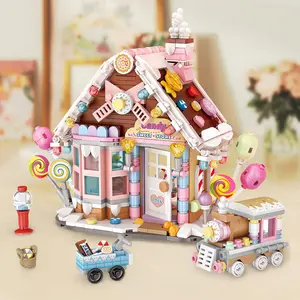 Candy House Design Mini Building Blocks Toy, House Building Kit, 781pcs/Set Fun House DIY Builds Toy, Assembly Building Brick Construction Display Model Gift