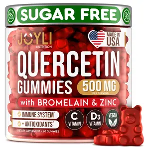 JOYLI Nutrition Quercetin Gummies, Immune Support Dietary Supplements with Bromelain, Zinc, Vitamins C & D3 - 500mg per serving