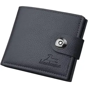 Slim Wallet for Men with  Clip, Minimalist Zipper, Bifold Mens Wallets Credit Card Holder, PU Leather Men's  Purse, Carteras Para Hombres (Buckle Black) -0002