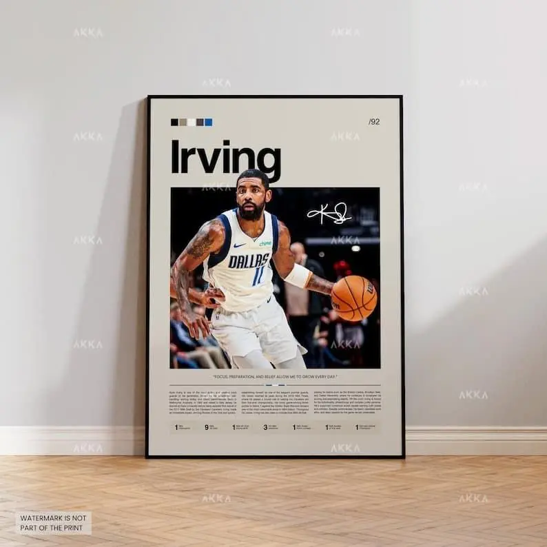 Kyrie Irving Dallas Mavericks Poster, Basketball Wall Art, NBA Poster, Basketball Poster, NBA Basketball