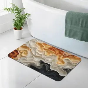 Abstract Swirl Diatomaceous Earth Bath Mat   Quick Drying, Super Absorbent, Non Slip, Modern Design for Bathroom, Kitchen, Entry Print 40X60Cm(15.8*23.6In)