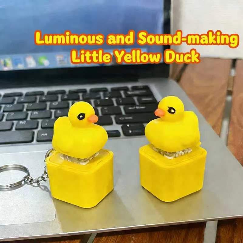 September Laurel  Cute Luminous Quacking Yellow Duck Fidget Toy Keychain | Satisfying Sound Stress Relief Toy, Funny Sensory Toy, Trendy Gift for Kids & Adults