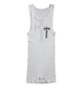Chrome Hearts Vertical Cross Logo Tank Top White Black