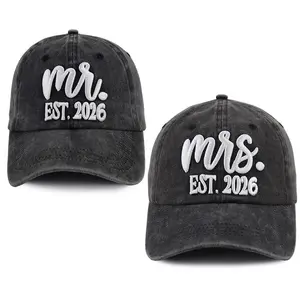 Mr and Mrs Gifts 2026, Bride and Groom Hat, Wedding Couple Honeymoon Gifts, Mr Mrs Baseball Cap, Newlyweds Birthday Engagement Matching Hat for Couple