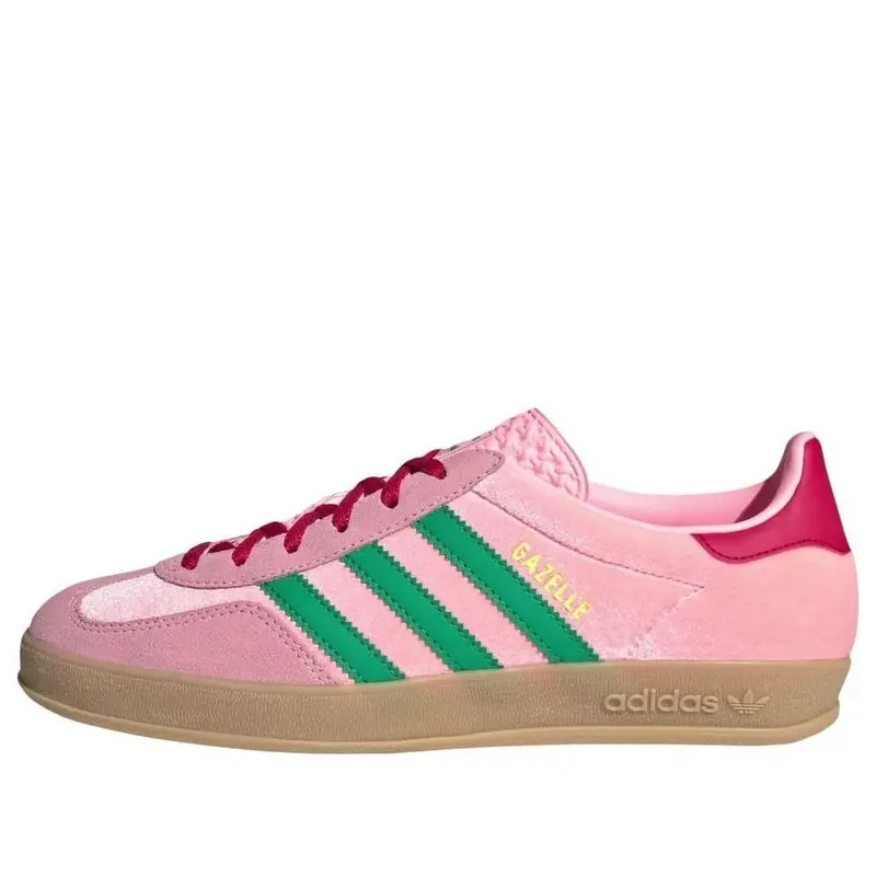 adidas gazelle silver green womens Gazelle Indoor Womens Lifestyle Shoes (Sandy Pink/White/Gum)