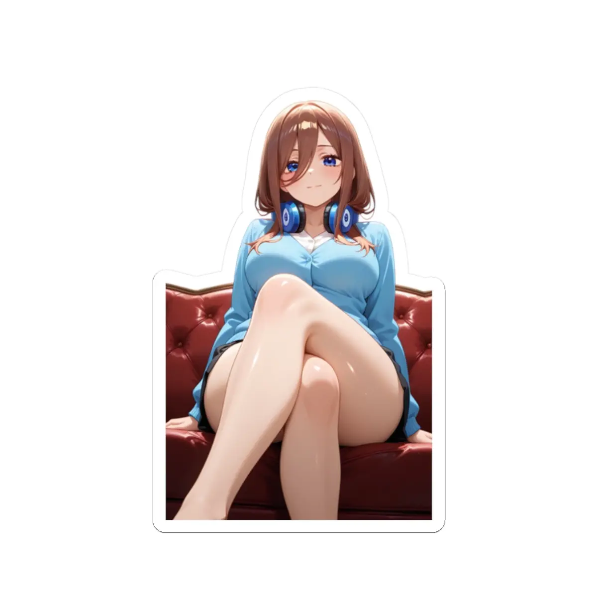 Cute Anime Girl Sticker, Miku Nakano Fan Decal, Anime Viral, Glossy Paper Finish, Vibrant Colors, Durable Vinyl, Easy Application, Perfect for Laptops and Journals DIY Decor