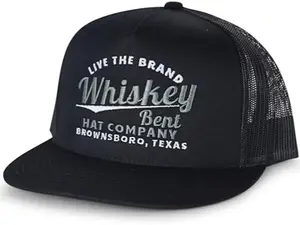 WHISKEY BENT HAT CO. The Cali Adjustable Snapback Western Lifestyle Trucker Hat, High Profile