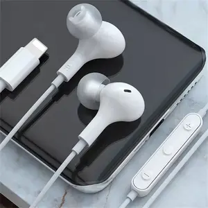 Simple Plain Wired Headphones, In-Ear Design Wire Controlled Earphones with Built-in Mic, Noise Canceling Headphones, Comfortable & Lightweight Headphones For iPhone Smartphones