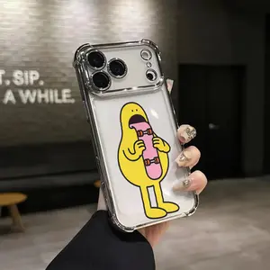 Skateboard Minions Phone Case for iPhone 17 AIR 17 PRO 16 PRO 15  PRO MAX  14 PLUS 13 PRO 12 11 series (silicone softshell) airbag anti-drop and shockproofmobile phone protective case