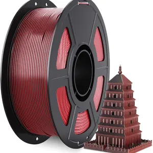 Silk Dual Color Pla Filament, 3D Printer Filament 1.75mm, Shiny Silk Texture, Dimensional Accuracy +/- 0.02mm, 250g Spool(black red)