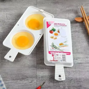 Microwave Egg Cooker, Dual Hole Fast Boil Egg Machine, Non-Stick Microwave Steamer, Quick Breakfast Perfect Water Wave Egg Mold