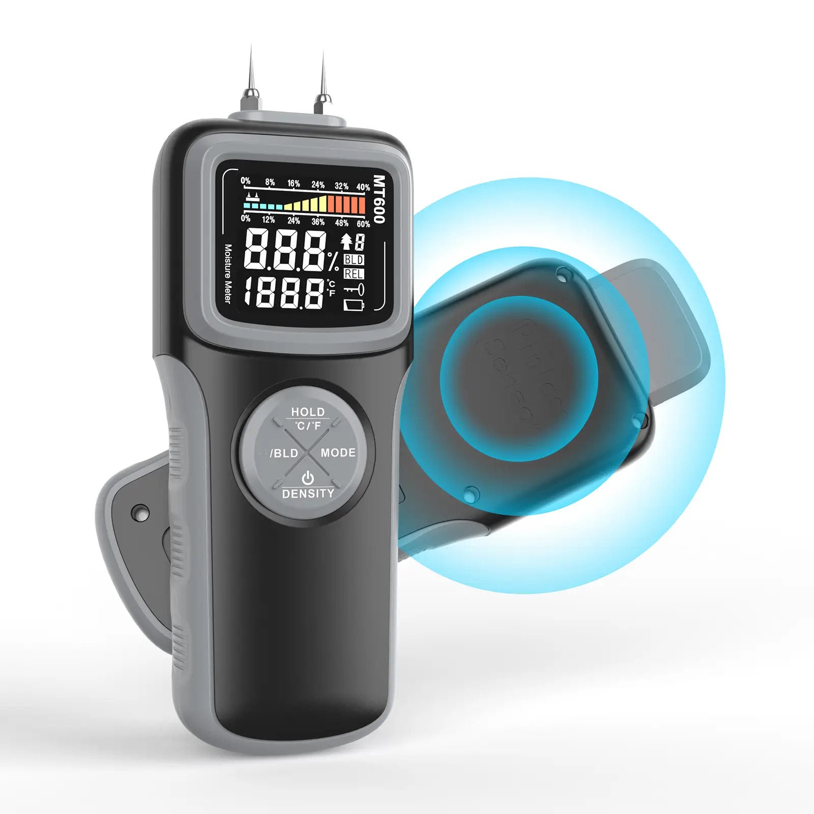 Aootek Digital Moisture Meter, Water Leak Detector, Temperature&Humidity Tester, Pin&Pinless with Upgraded Sensor&Backlit Screen, for Building/Wood/Wa