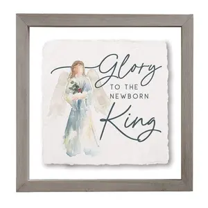 Sincere Surroundings 10" Glory King Angel, Floating Frame Art