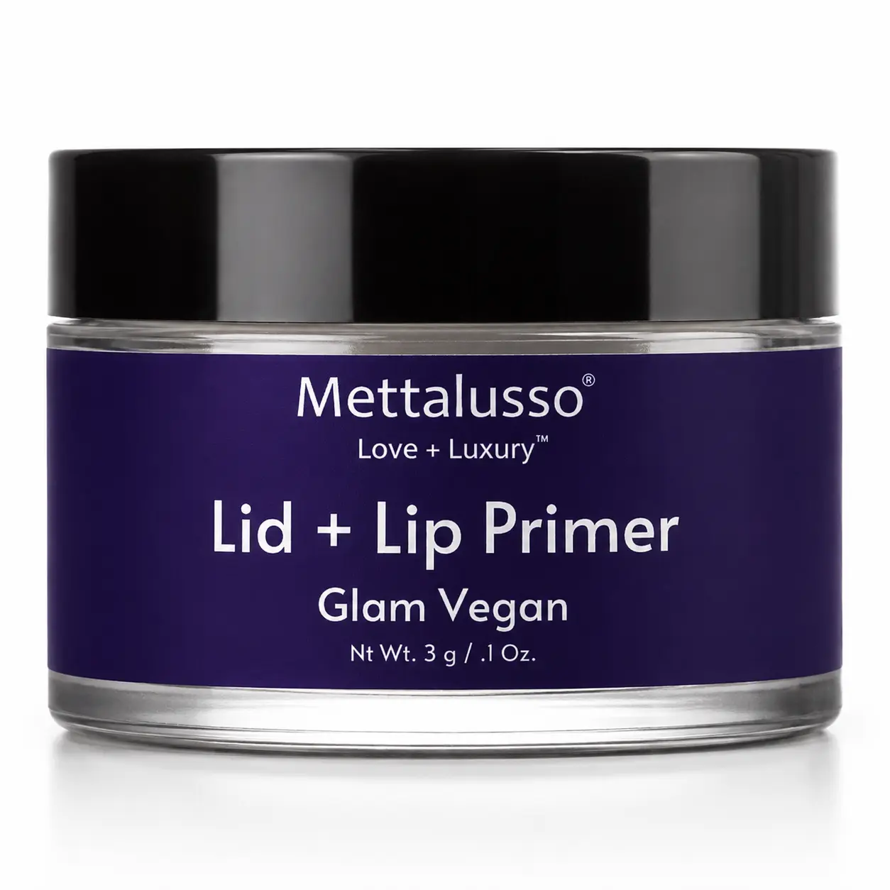 Mettalusso Makeup Manager Vegan Tinted Lid and Lip Primer - Silky, Weightless Primer for All Skin Types with Oil Control, Single Item Cosmetic Cream and Applicator Brush