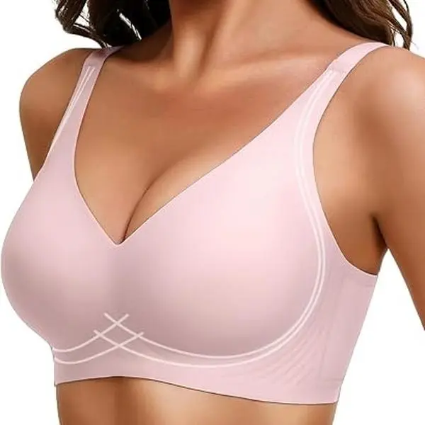 Jelly Bras for Women No Underwire Seamless Push Up Bralettes Deep V Comfort Bra Full Coverage T Shirt Everyday Bras Womenswear Basic