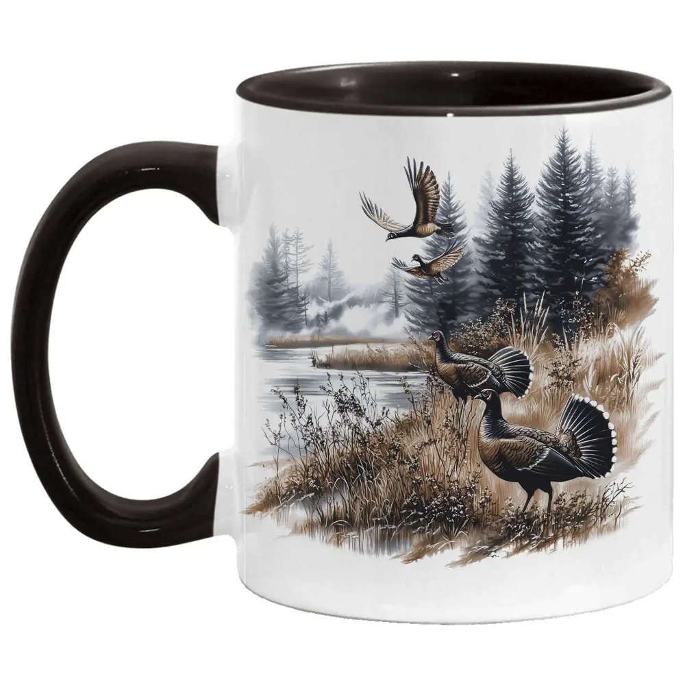 Retro Three Toed Sloth & Baby Jungle Scene Mug - 90s Cute Baby Sloth Costa Rica Black Mug #527